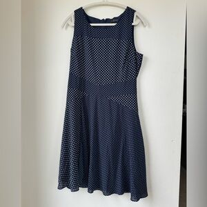The Limited Navy Polka Dot Sleeveless Dress